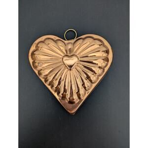 Copper Jell-O Jello Gelatin Mold Heart Small Wall Decor Valentine